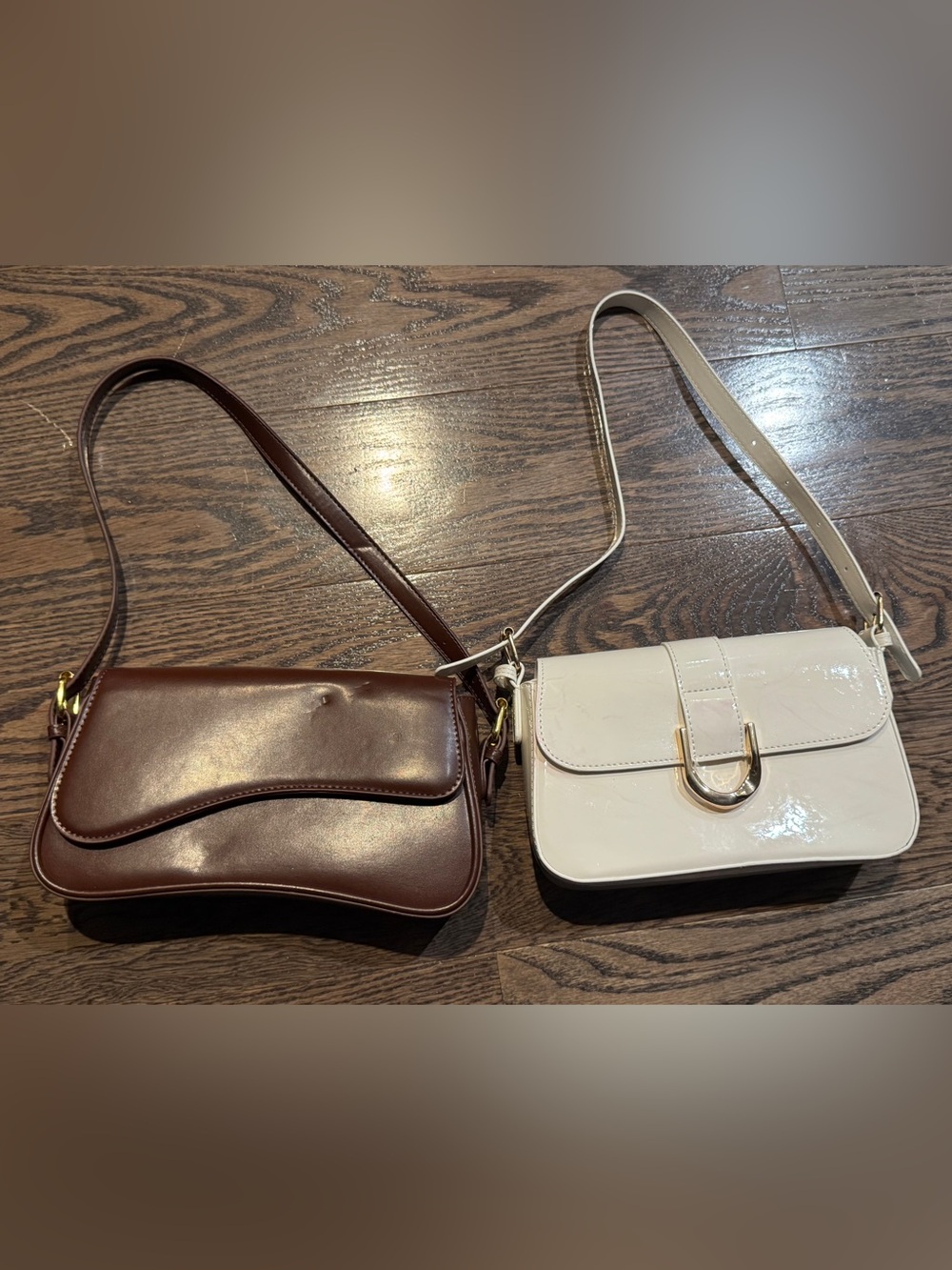 (2) Two brown and cream vintage crossbody bags BRAND NEW